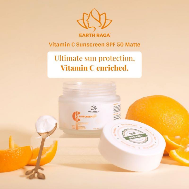 Earthraga Vitamin C Sunscreen SPF 50 Matte | Grocsy
