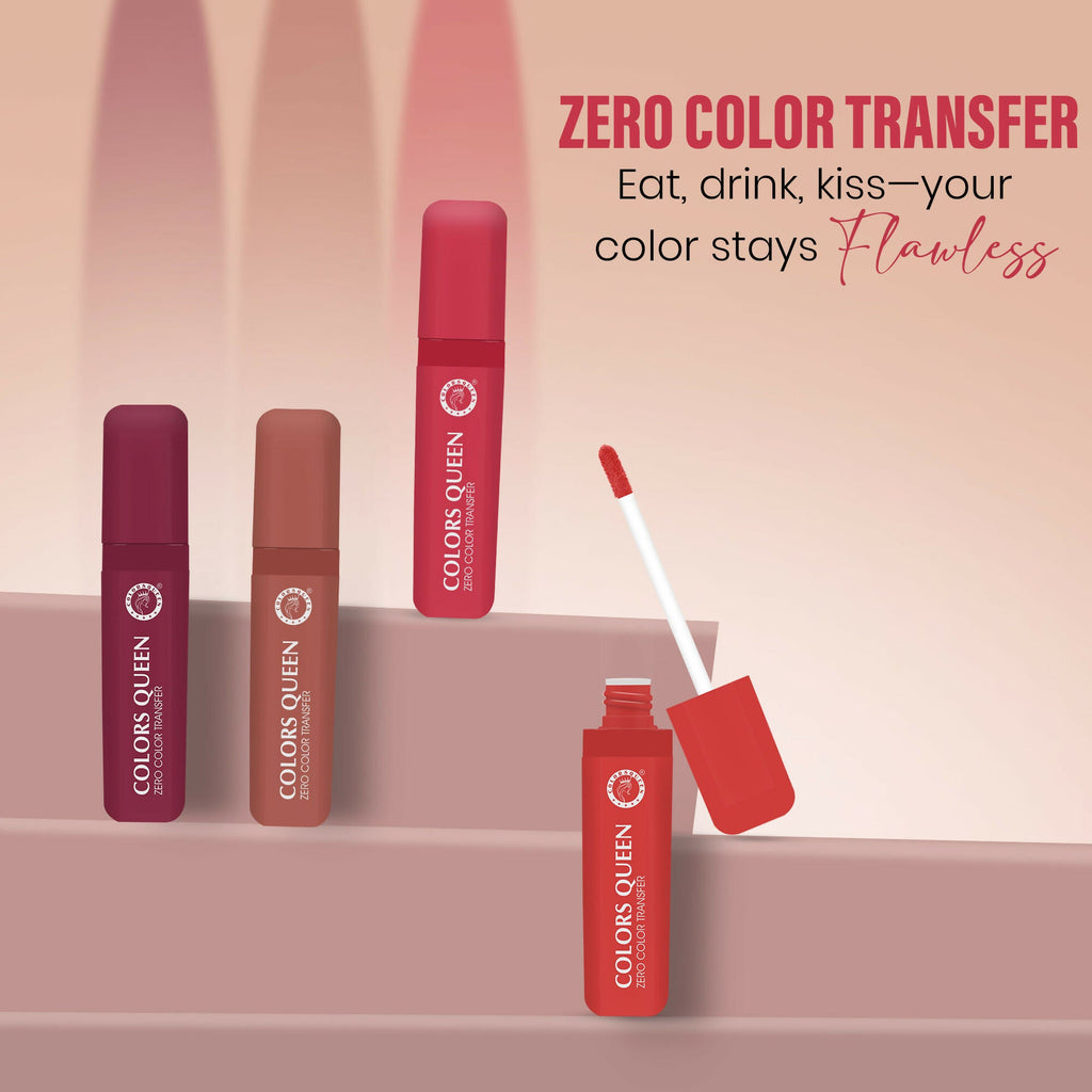 Colors Queen Zero Color Transfer Liquid Lipstick - Retro Red | Grocsy