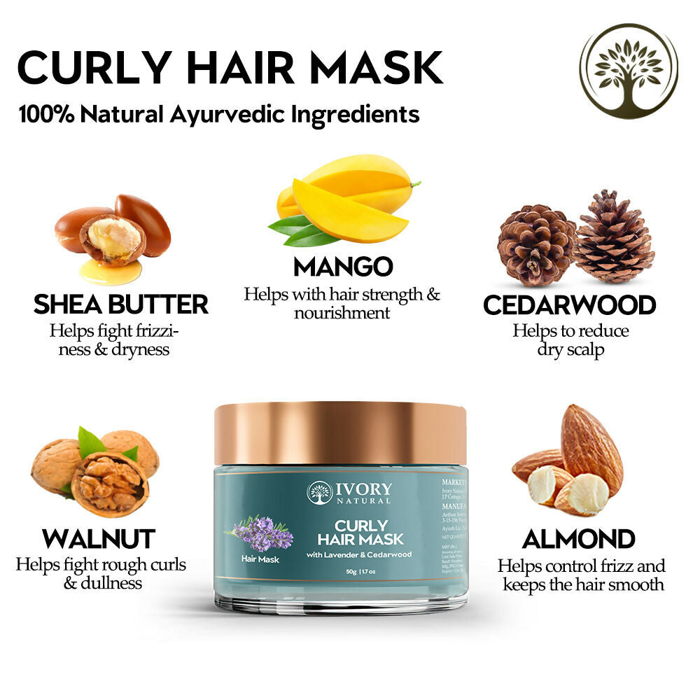 Ivory Natural Curly Hair Mask - Natural Smooth Even Curls For Both Men & Women | Grocsy