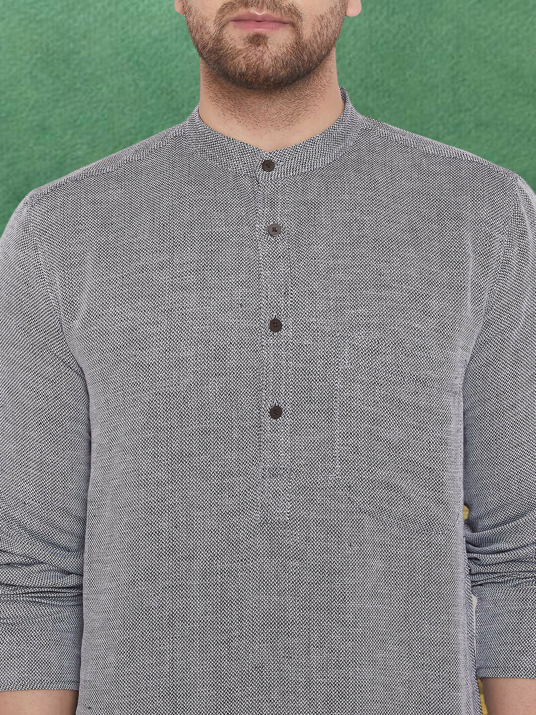 Even Apparels Men's Pure Cotton Grey Kurta | Grocsy