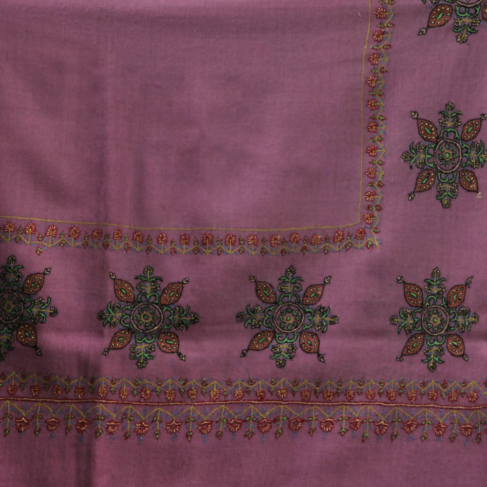 Nizalia Handmade Sozni Work Mouve Pashmina | Grocsy