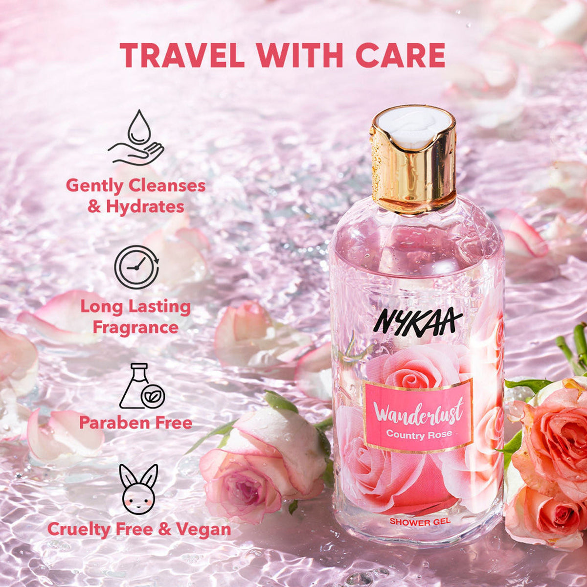 Wanderlust Shower Gels - Country Rose | Grocsy