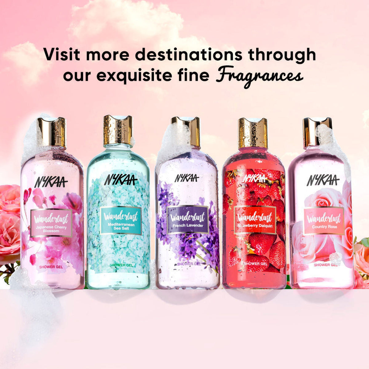 Wanderlust Shower Gels - Country Rose | Grocsy