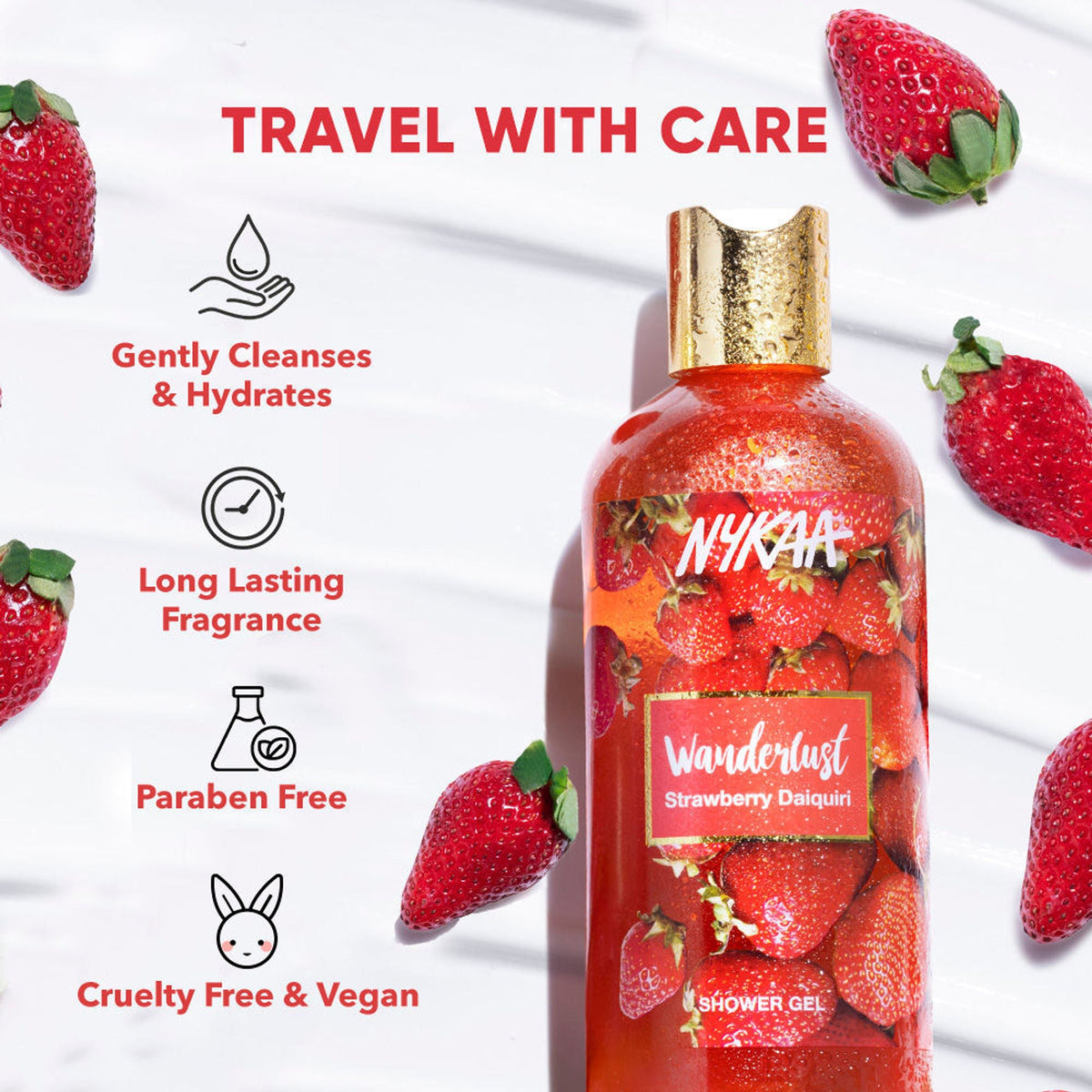 Wanderlust Shower Gels - Strawberry Daiquiri | Grocsy