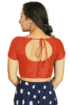 Aastha Fashion Women's Orange Art Silk Designer Festive Wear Readymade Blouse | Grocsy