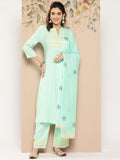 HERE&NOW Women Yoke Design Kurta with Trousers & Dupatta | Grocsy