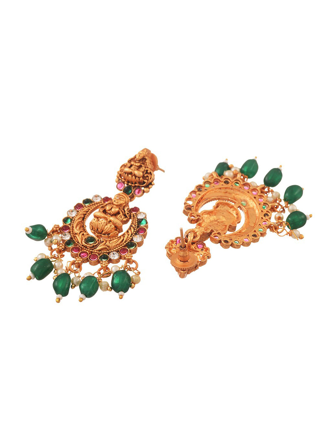 Saraf RS Jewellery Gold-Polished Stone-Studded Jewellery Set | Grocsy