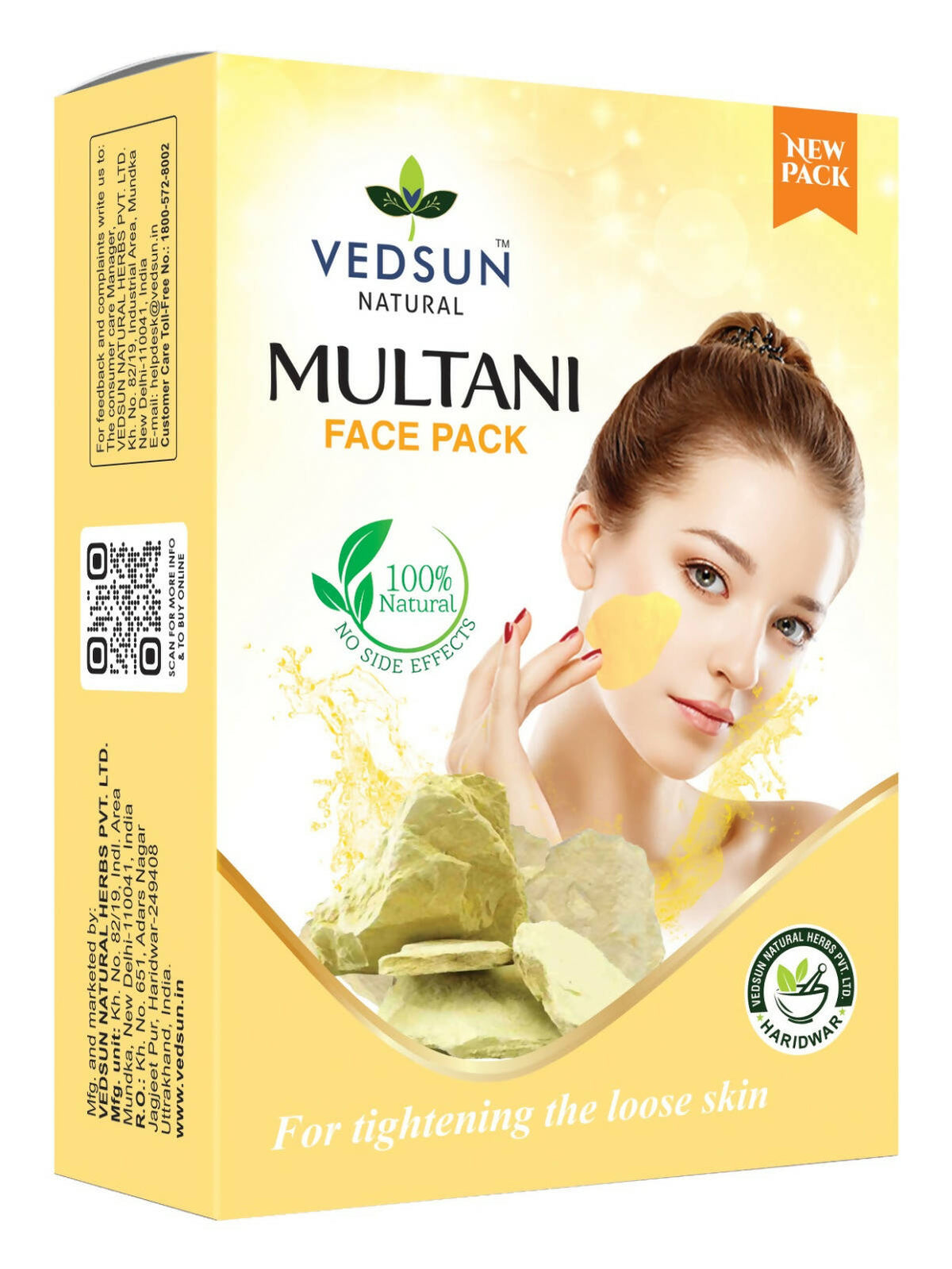 Vedsun Naturals Multani Mitti Face Pack for Face and Skin | Grocsy