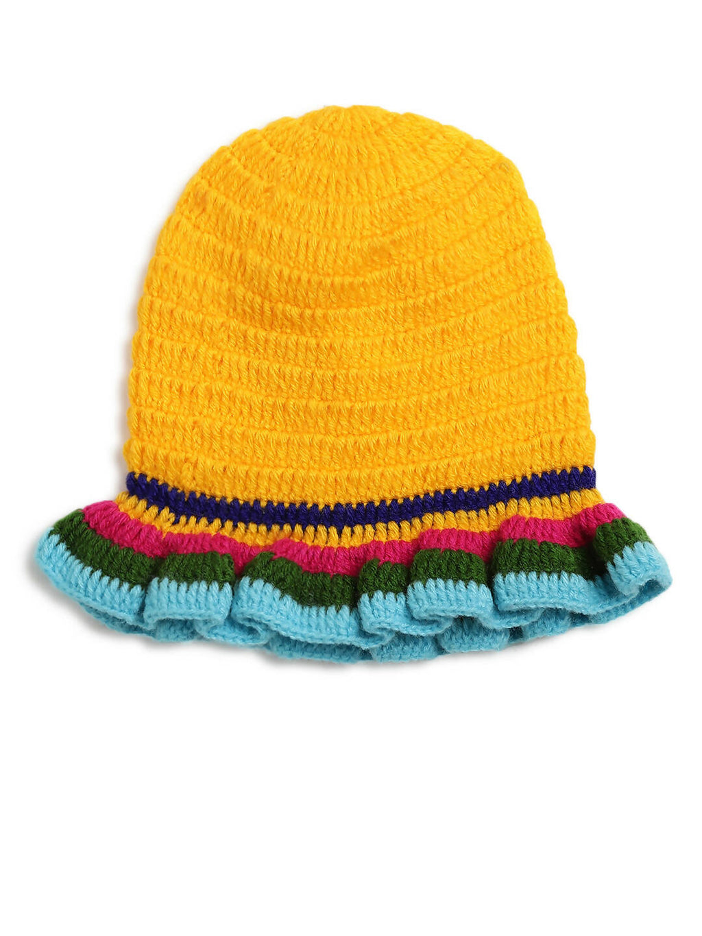 ChutPut Hand knitted Crochet HoneyBee Wool Dress For Baby Girls - Yellow | Grocsy