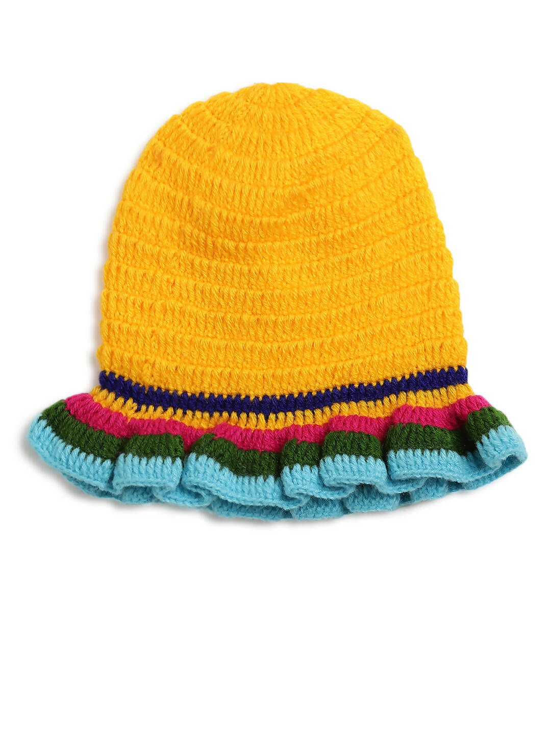 ChutPut Hand knitted Crochet HoneyBee Wool Dress For Baby Girls - Yellow | Grocsy