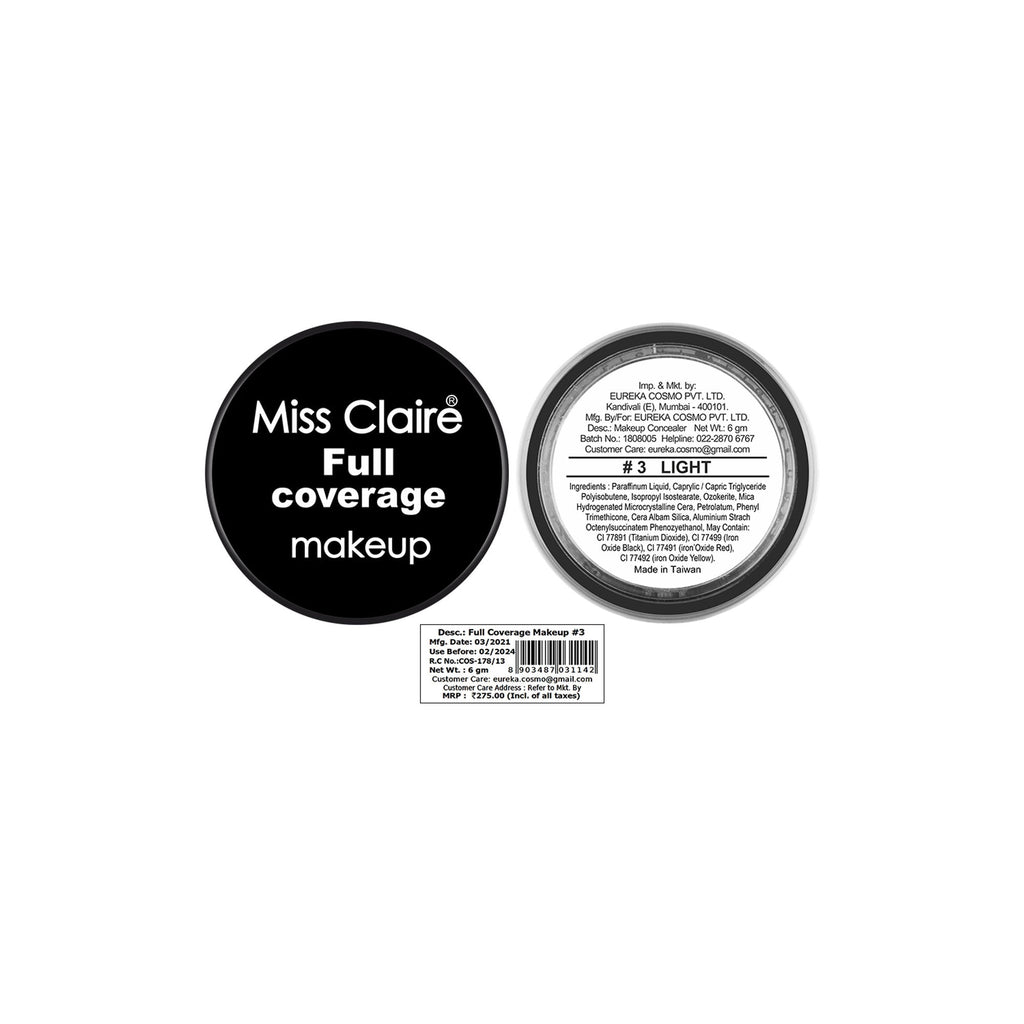 Miss Claire Full Coverage Makeup + Concealer - 3 | Grocsy