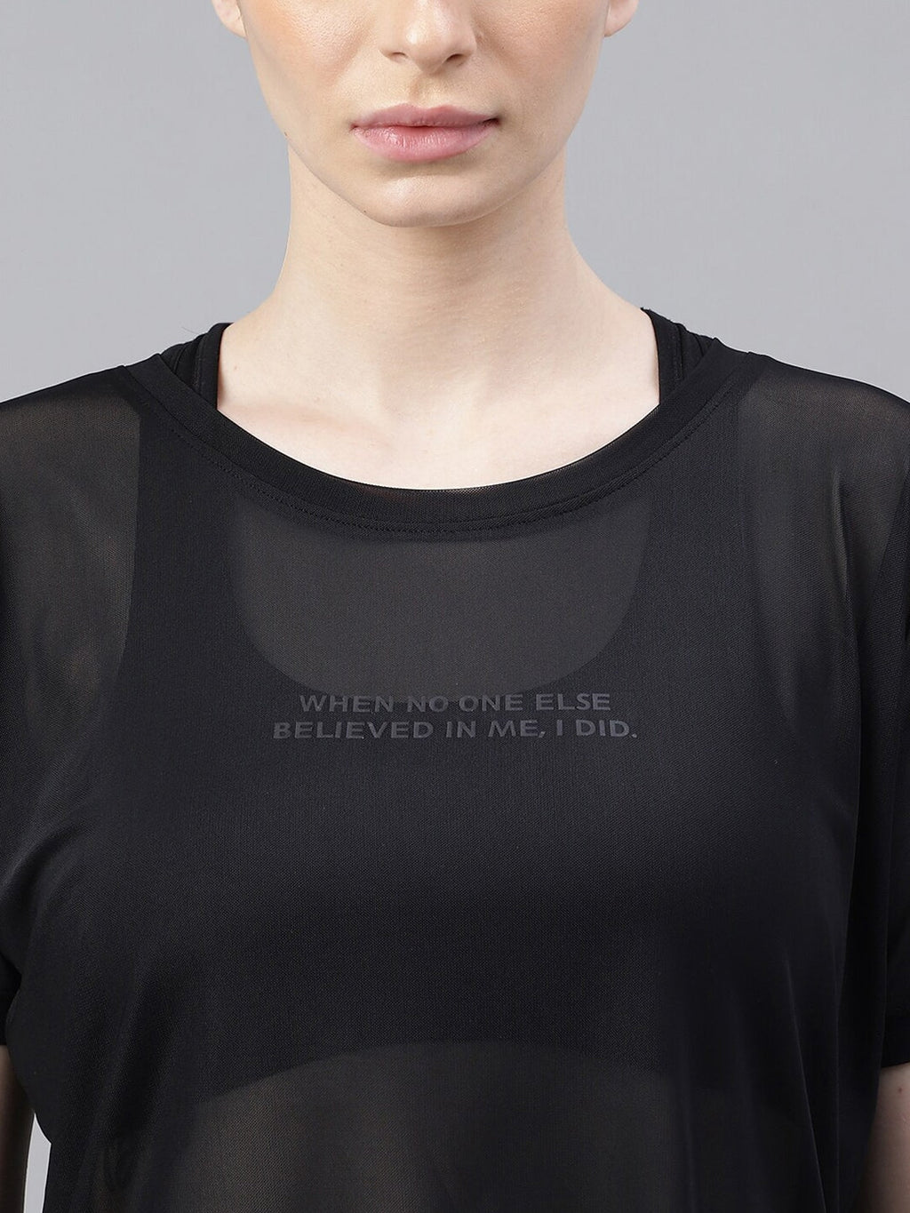MKH Relaxed Fit Typography Printed Drop-Shoulder Sleeves Dri-FIT Sheer Training T-shirt | Grocsy