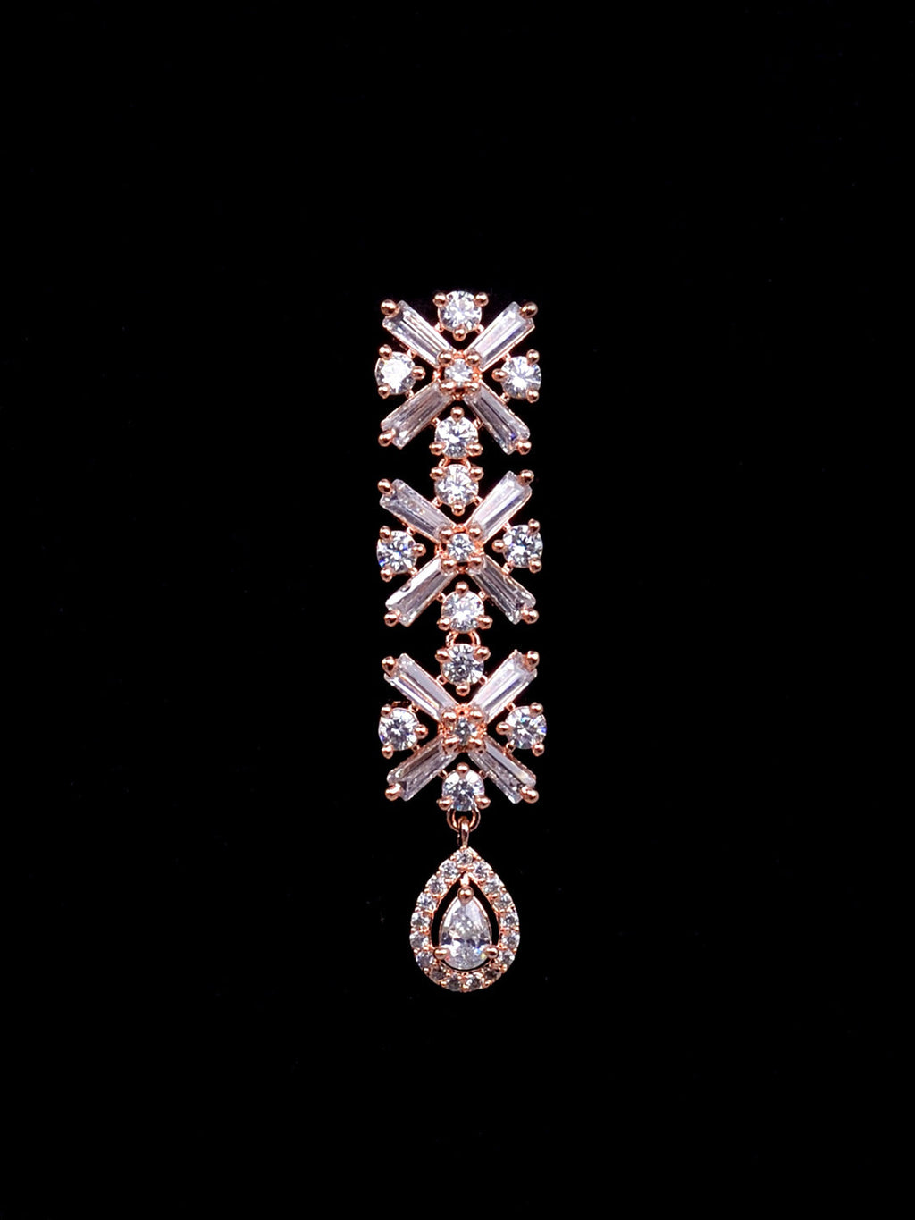 Saraf RS Jewellery Rose Gold-Polished American Diamond Studded Handcrafted Jewellery Set | Grocsy