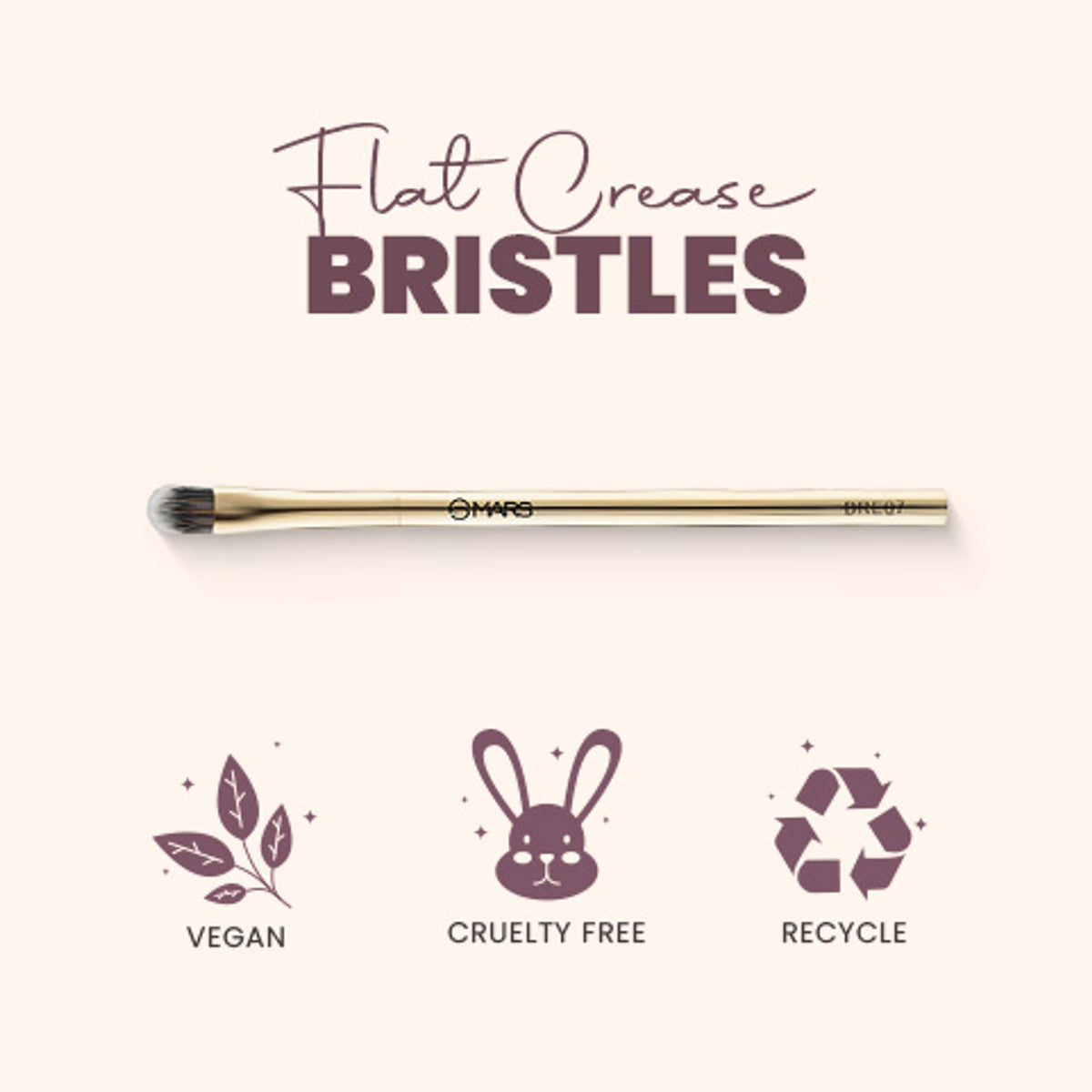 MARS Cosmetics Artist's Arsenal Professional Flat Crease Brush - Golden | Grocsy