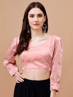 Tikhi Imli Sweetheart Neck Organza Saree Blouse | Grocsy
