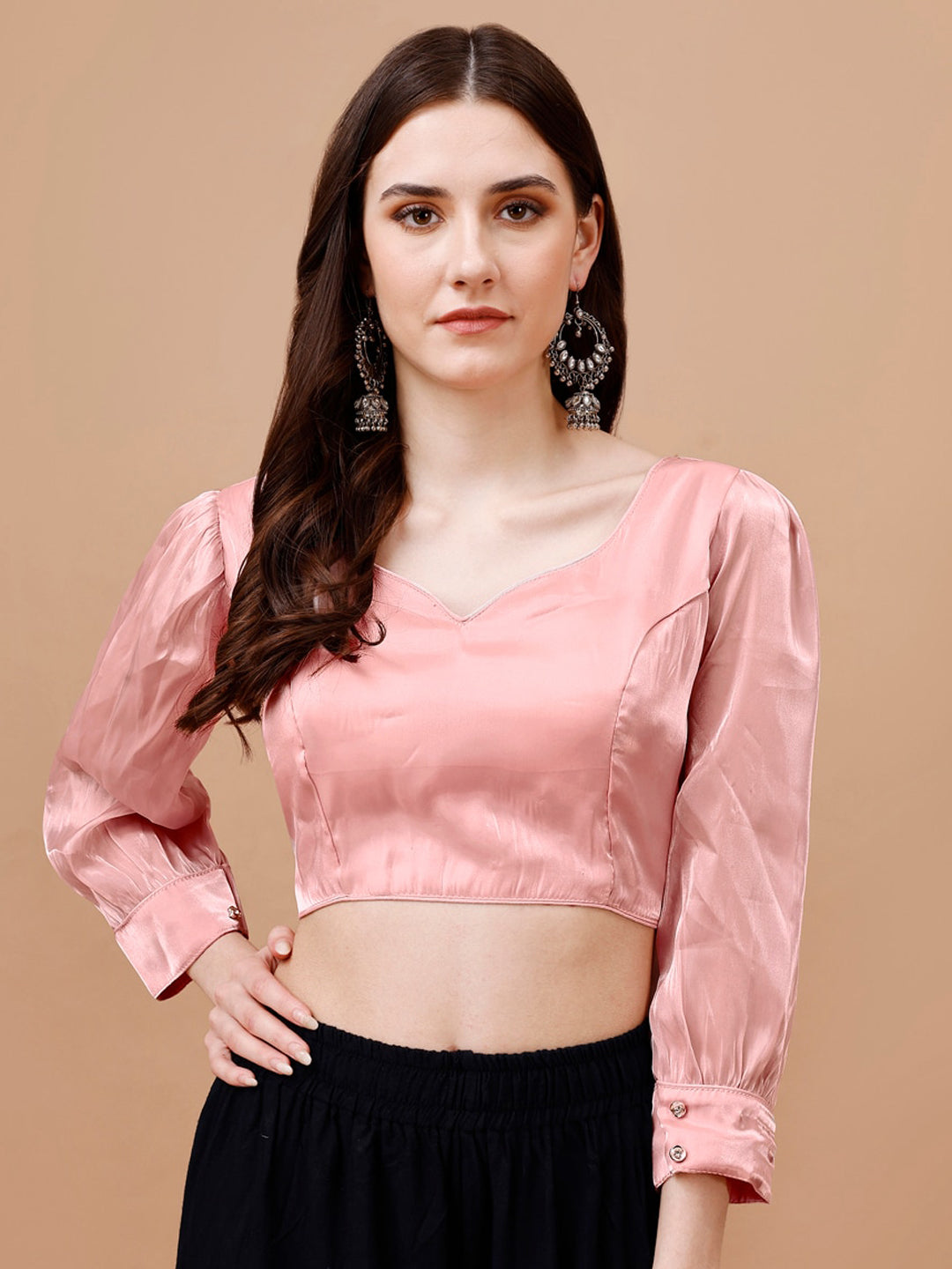 Tikhi Imli Sweetheart Neck Organza Saree Blouse | Grocsy