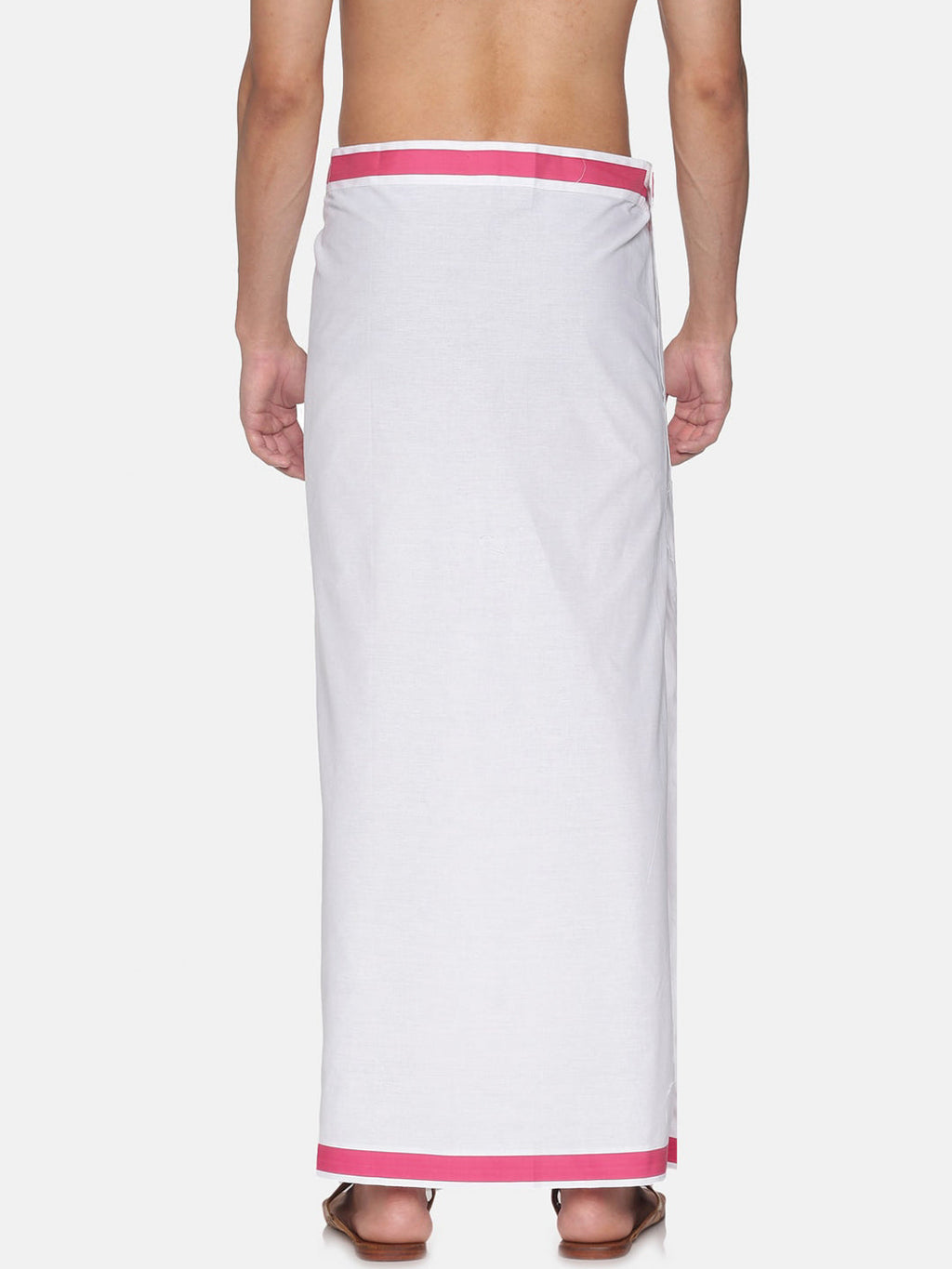 Sethukrishna Men Pack Of 2 White Solid Cotton Readymade Dhoti | Grocsy