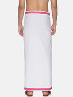 Sethukrishna Men Pack Of 2 White Solid Cotton Readymade Dhoti | Grocsy