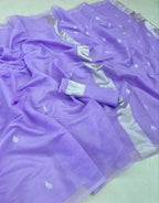 DEIANA'S Beautiful Designer Golden zari Soft Cotton Saree - Lavender | Grocsy
