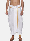 Sethukrishna Men White Solid Readymade Cotton Dhoti | Grocsy