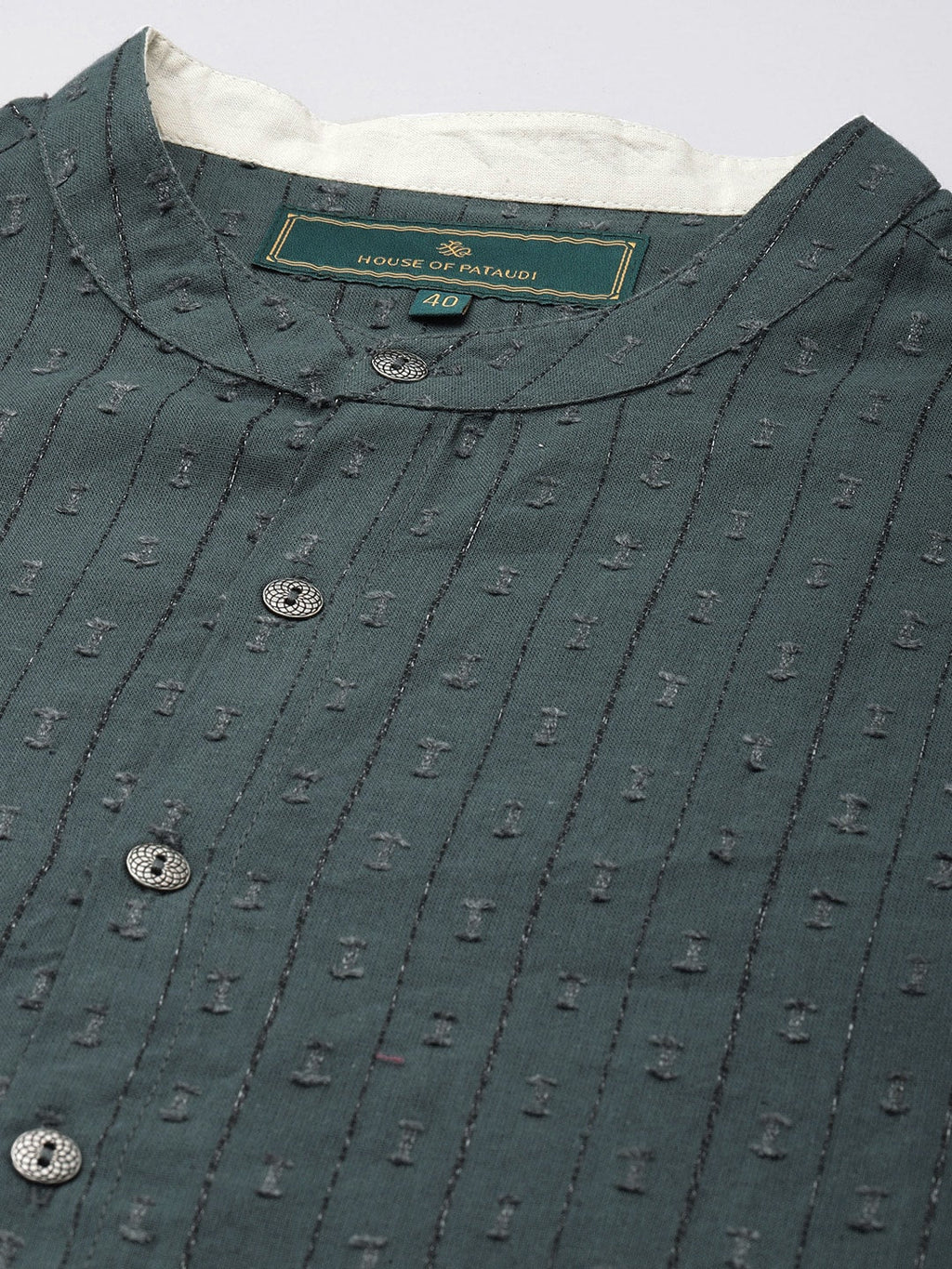 House of Pataudi Woven Design Straight Jashn Kurta | Grocsy