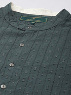 House of Pataudi Woven Design Straight Jashn Kurta | Grocsy