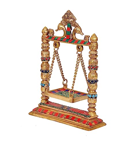 AONA Brass Swing Jhula for Ladoo Gopal Idol Statue | Grocsy