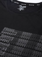 Alcis Men Black & White Typography Printed Slim Fit Training or Gym T-shirt | Grocsy