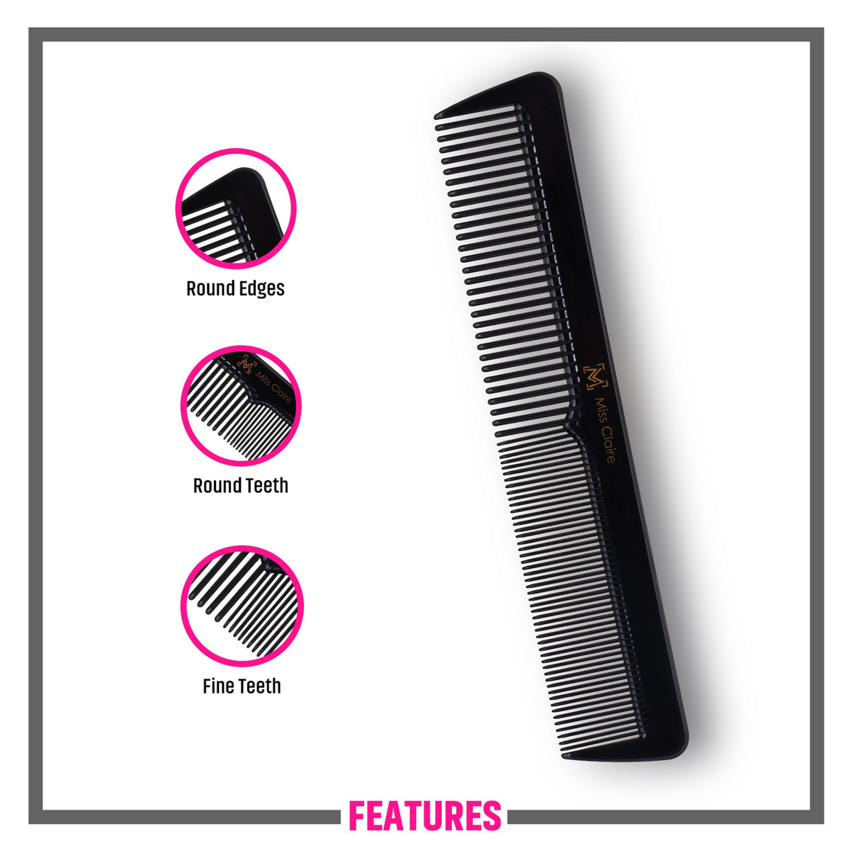 Miss Claire 255 Hair Comb - Black | Grocsy