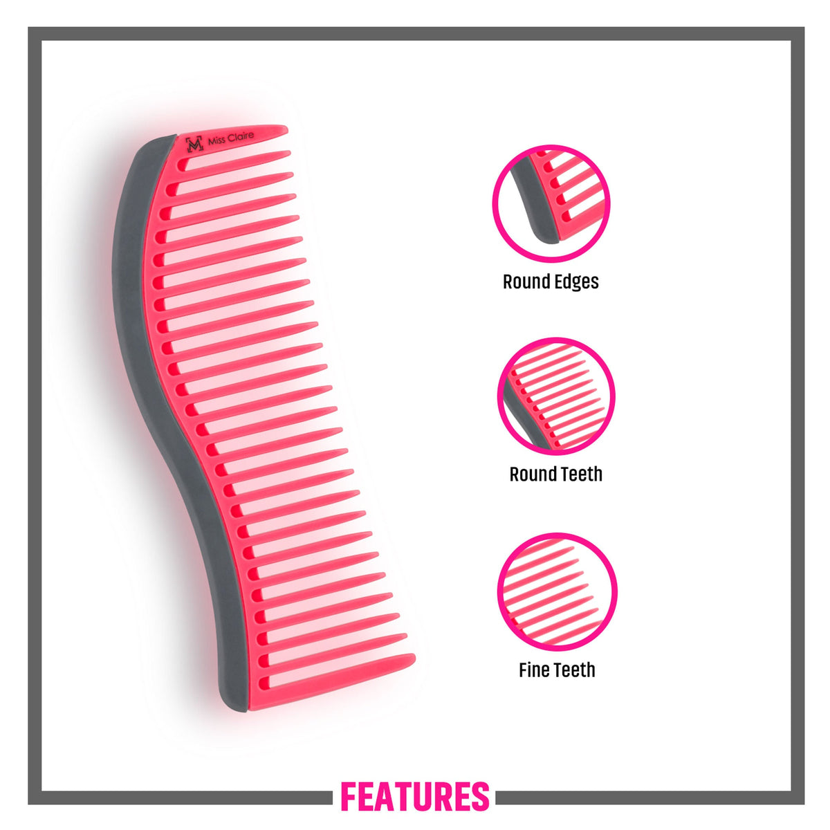Miss Claire 122Rp Hair Comb - Pink | Grocsy