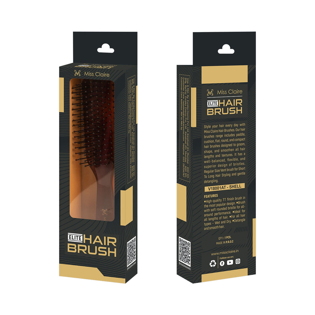 Miss Claire V18001At Flat Hair Brush - Shell | Grocsy