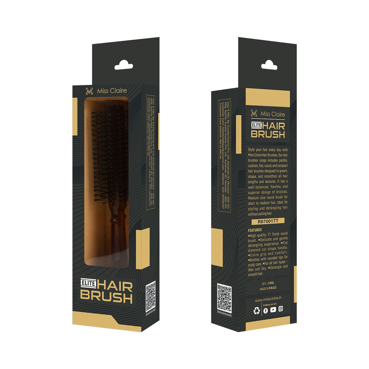 Miss Claire R67001Tt Round Hair Brush | Grocsy
