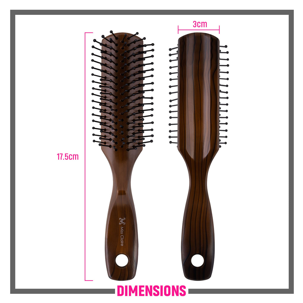 Miss Claire V1803F Flat Hair Brush - Fb21 | Grocsy