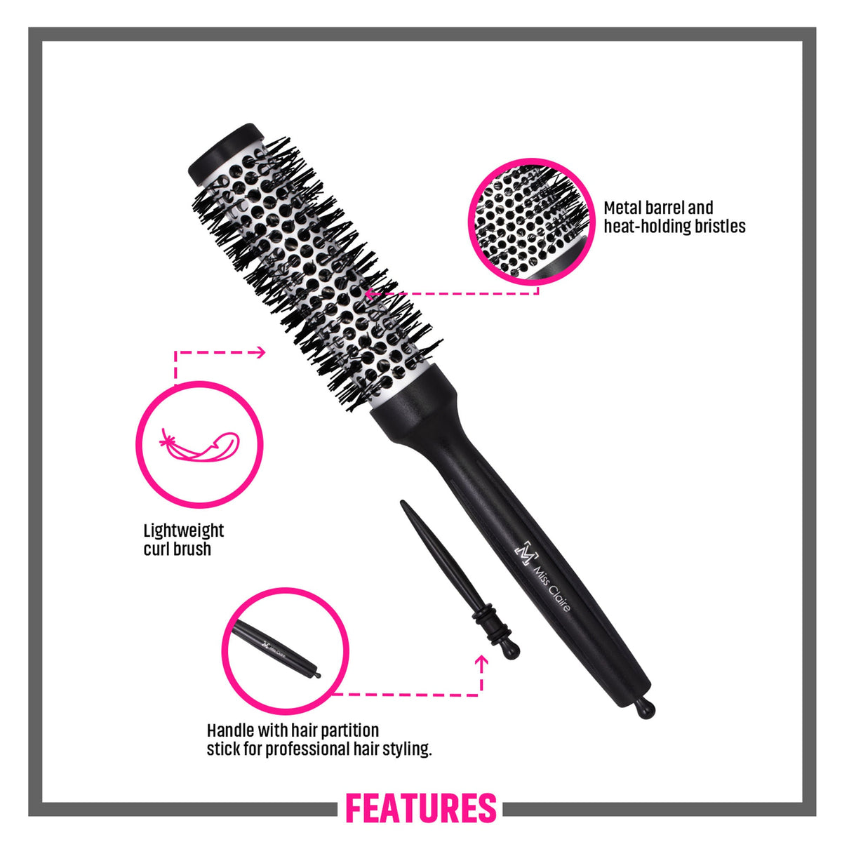 Miss Claire R5711 Hot Curl Hair Brush - Small | Grocsy
