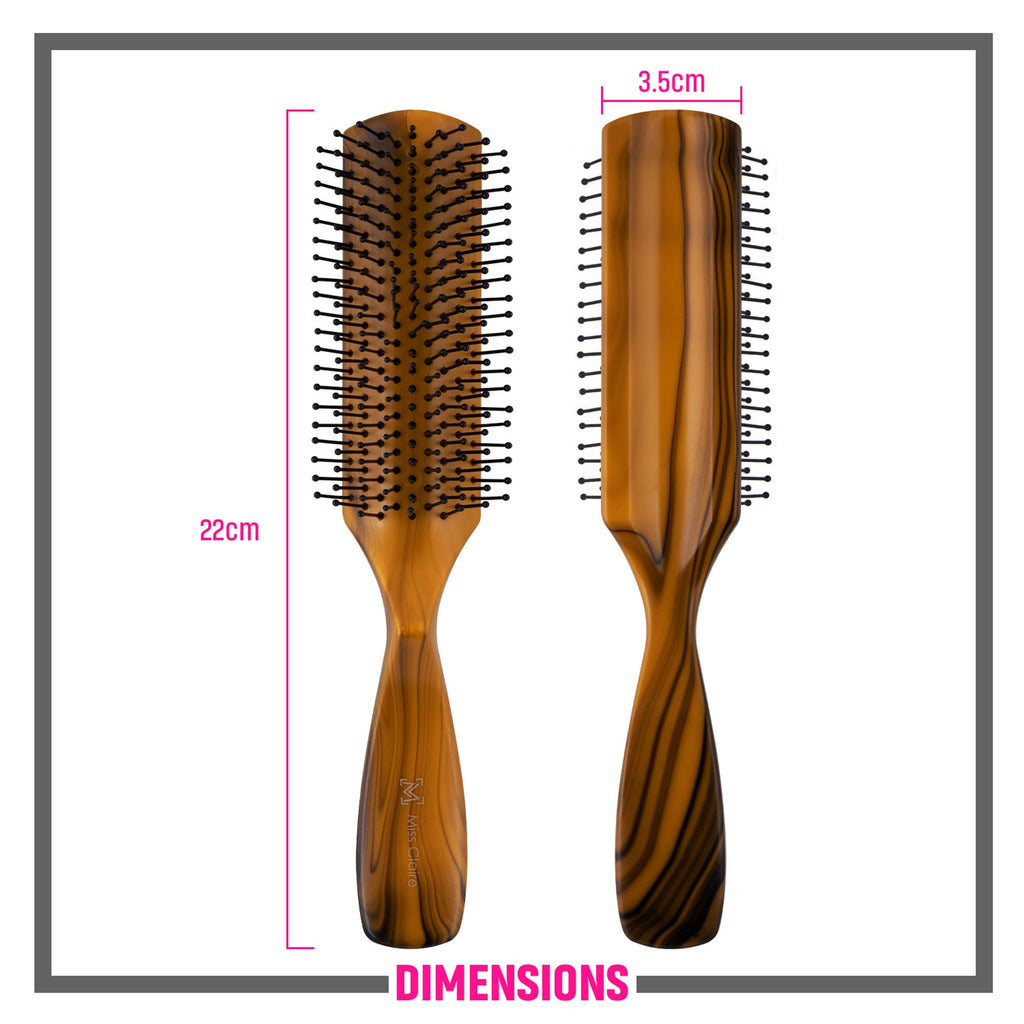 Miss Claire V1800F Flat Hair Brush - Brown | Grocsy