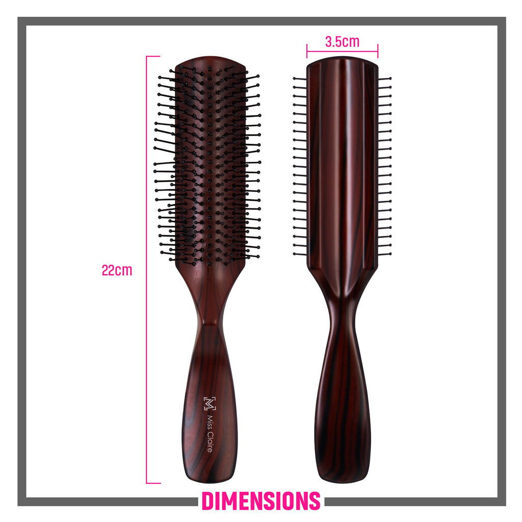 Miss Claire V1800F Flat Hair Brush - Rosewood | Grocsy
