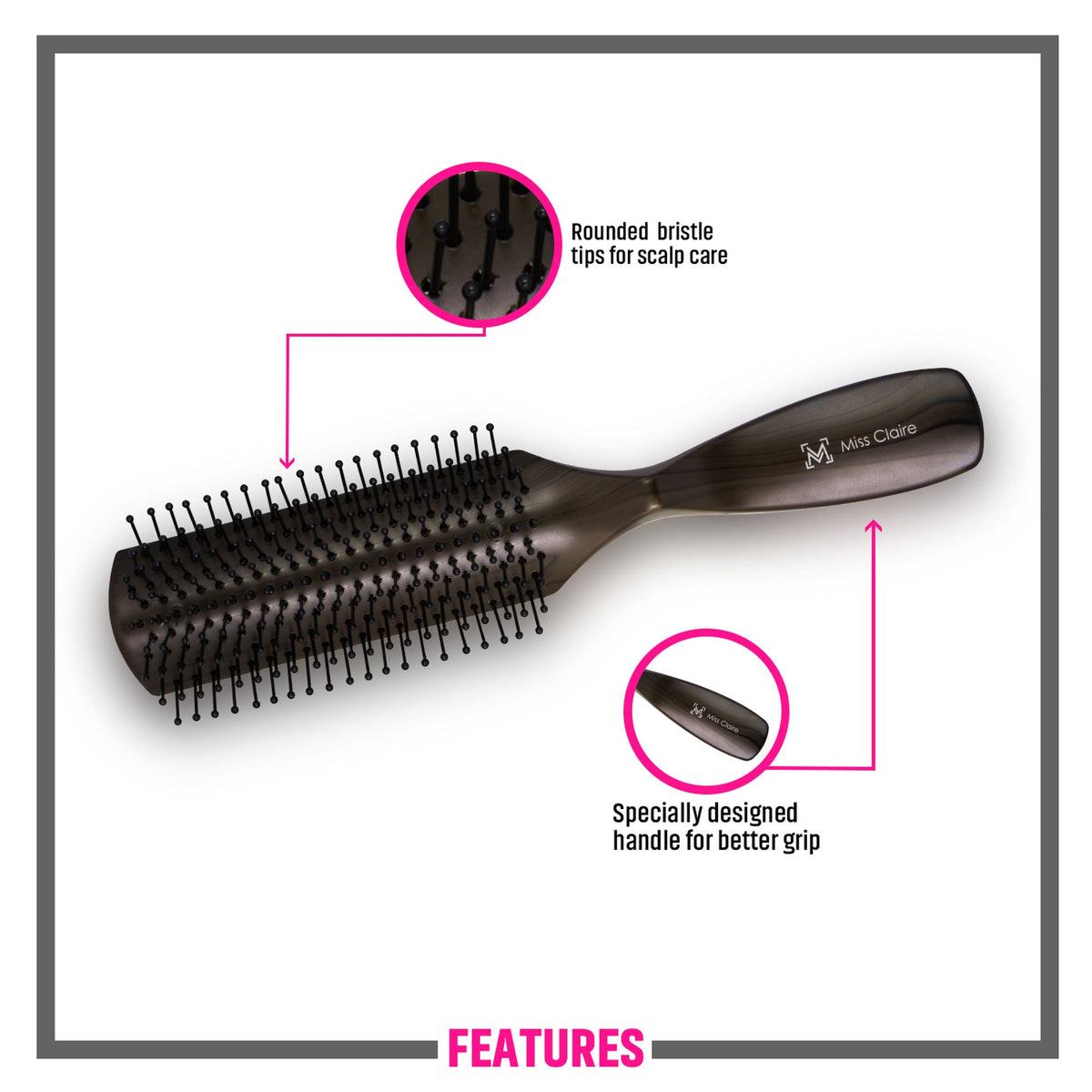Miss Claire V1800F Flat Hair Brush - Fb18 | Grocsy