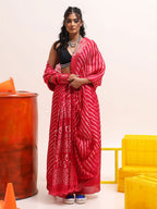 Tikhi Imli Leheriya Jute Silk Ready to Wear Saree | Grocsy