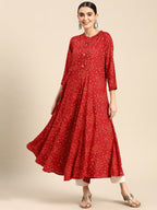 Sangria Women Bandhani Printed Anarkali Kurta | Grocsy
