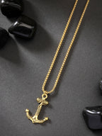 NVR Men's Gold-Polished Stainless Steel Pendant with Chain | Grocsy