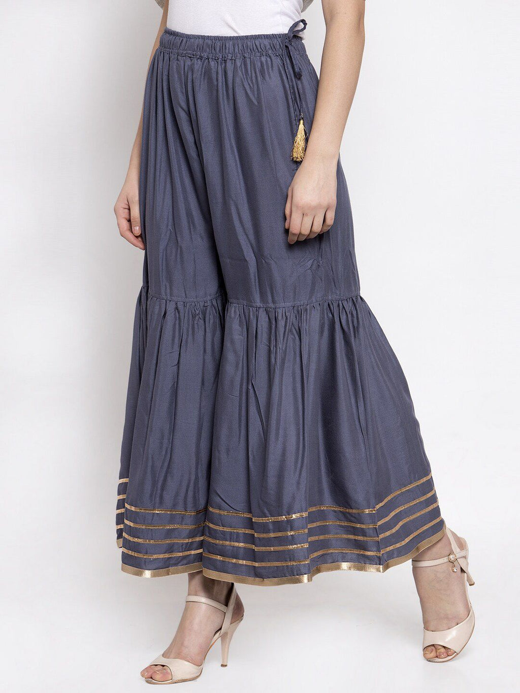 TAG 7 Women Flared Ethnic Palazzos | Grocsy