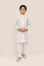 Joban Fashion Cotton White Kurta With Straight Fit Pant | Grocsy