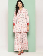 Ahalyaa Women's Traditional Wear Co-ods - Peach | Grocsy