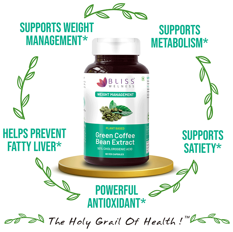 Bliss Welness Weight Management Green Coffee Bean Extract Veg Capsule Vegicap | Grocsy