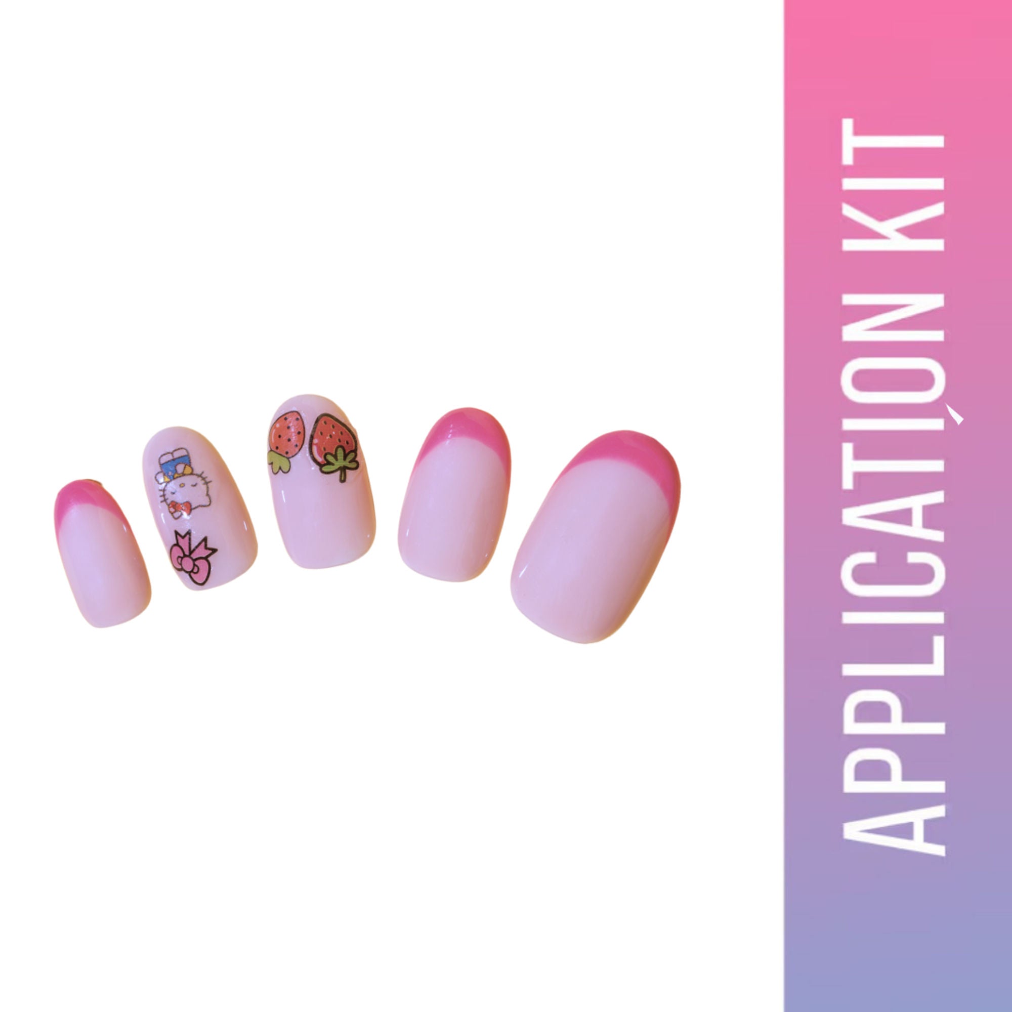 SOEZI Berry Kawaii Reusable Press On Nails - Application Kit | Grocsy
