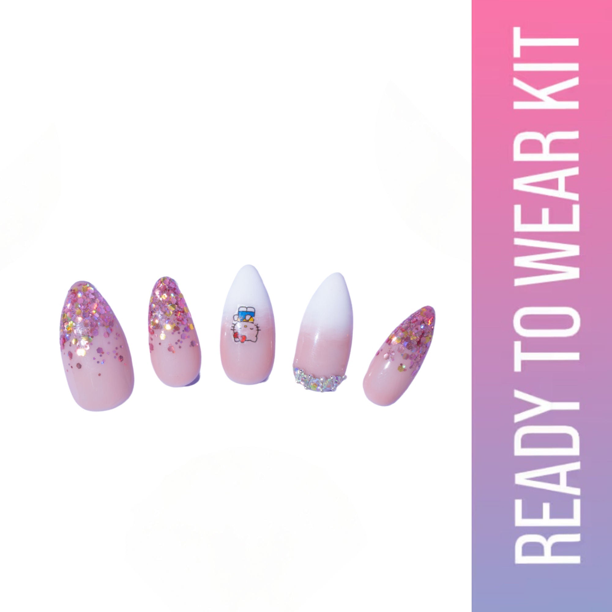 SOEZI Hello Princess Reusable Press On Nail - Ready To Wear Kit | Grocsy