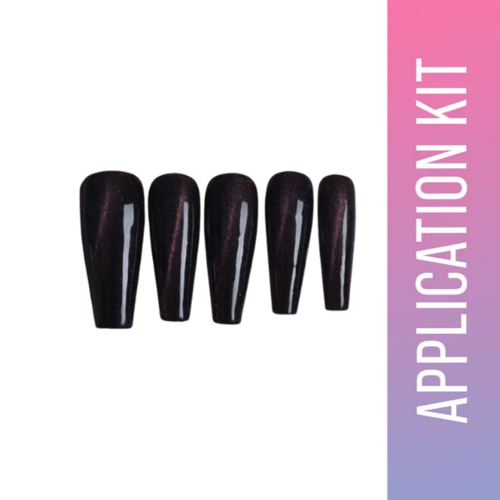 SOEZI Black Magic Reusable Press On Nails - Application Kit | Grocsy