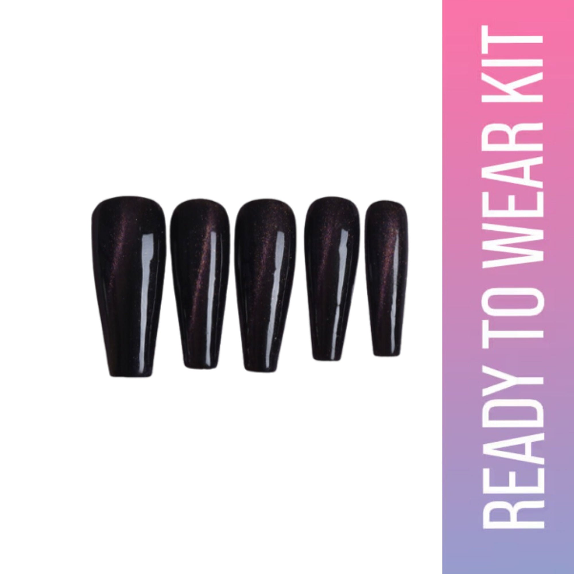 SOEZI Black Magic Reusable Press On Nail - Ready To Wear Kit | Grocsy