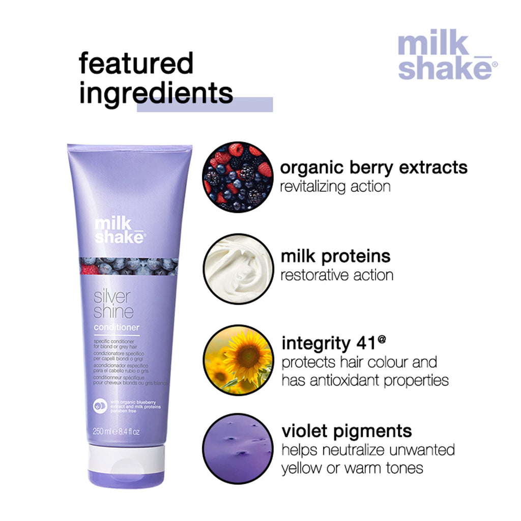 Milkshake Silver Shine Conditioner For Blond & Grey Hair | Grocsy