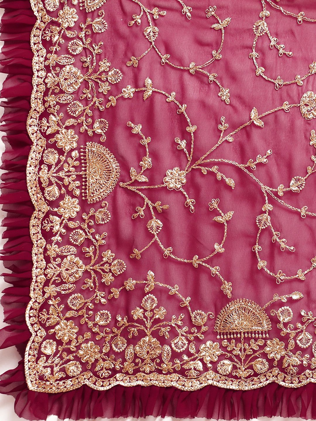 kasee Floral Zari Pure Georgette Saree | Grocsy